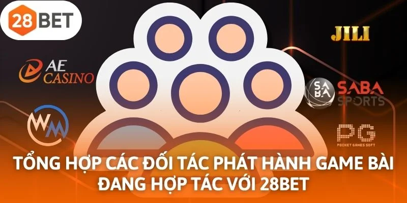Tổng hợp các đối tác phát hành game bài đang hợp tác với 28Bet